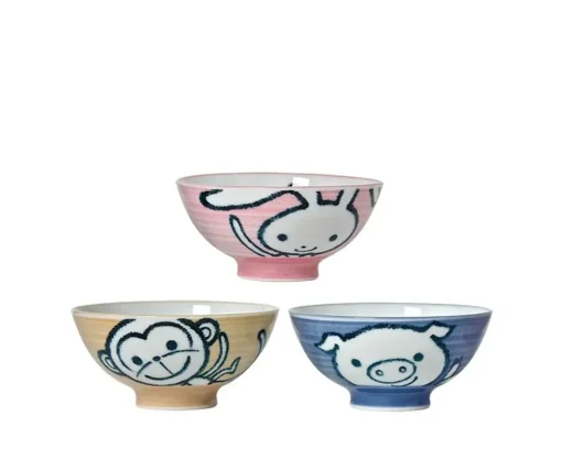 Animal 4.5" Rice Bowl Set