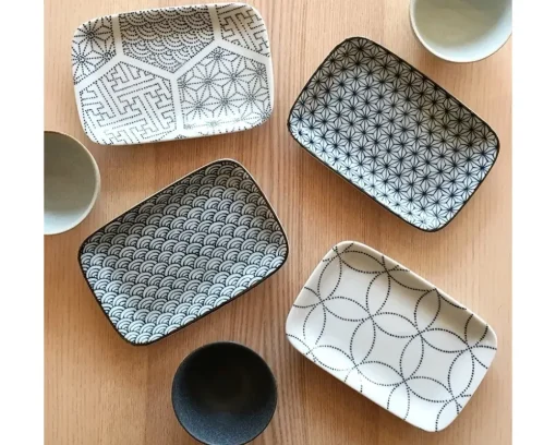 Asanoha Plate - Blue/Brown