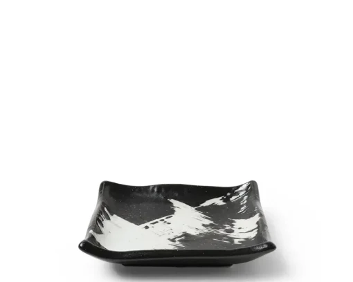 Black & White Brush Small Plate