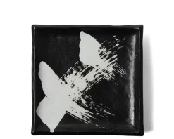 Black & White Brush Square Plate