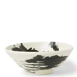 Black Brush Stroke 8" Bowl