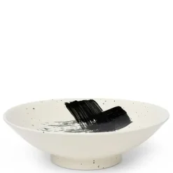 Black Brush Stroke 9.75" Serving Bowl