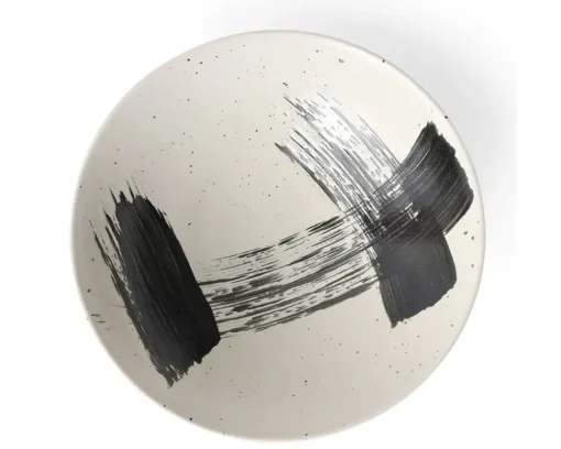 Black Brush Stroke 9.75" Serving Bowl