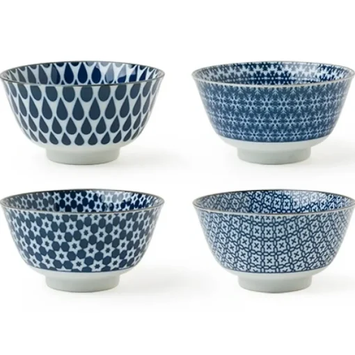 Blue & White 5" Bowl Set