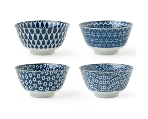 Blue & White 5" Bowl Set