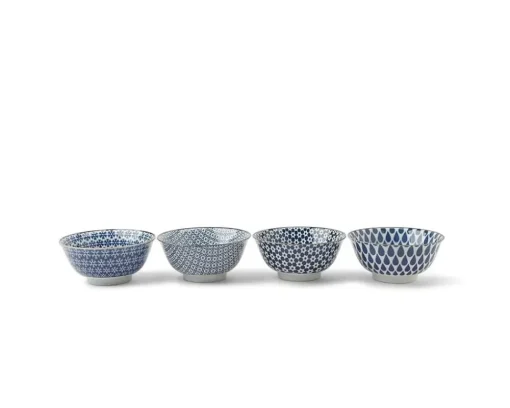 Blue & White 5.75" Bowl Set/4