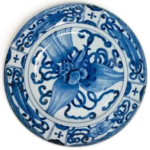 Blue & White 9.25" Plate - Takara Zukushi