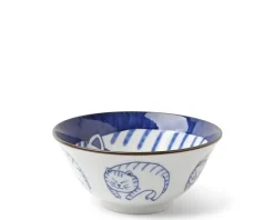 Blue & White Cat 5-3/4" Bowl
