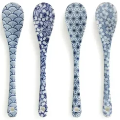 Blue & White Dessert Spoon Set