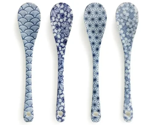 Blue & White Dessert Spoon Set