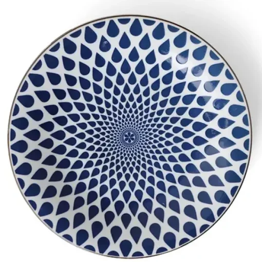 Blue & White Rain 11" Plate