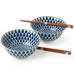 Blue & White Rain Bowl Set
