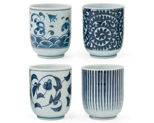 Blue & White Teacup Set