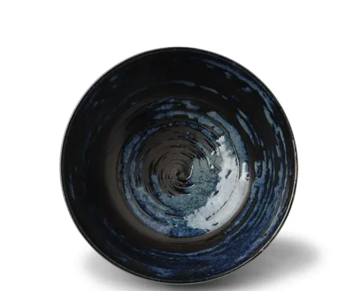 Blue Black Swirl 6.75" Noodle Bowl