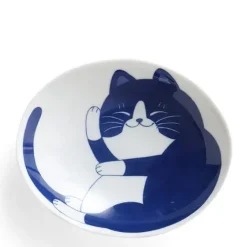 Blue Cats 7.5" Oval Bowl