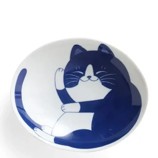 Blue Cats 7.5" Oval Bowl