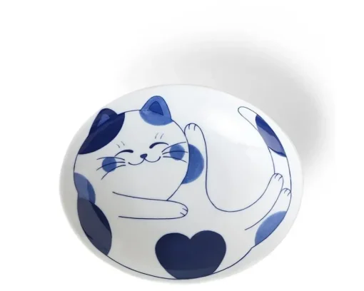 Blue Cats 7.5" Oval Bowl