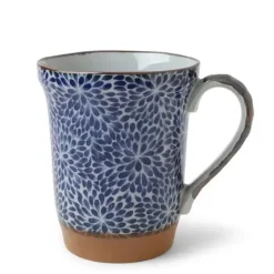 Blue Floral Mums 14 Oz. Wide Mouth Mug