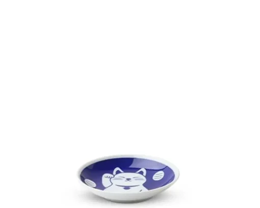 Blue Fortune Cat 3.75" Sauce Dish