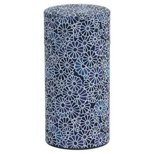 Blue Mums Tea Canister