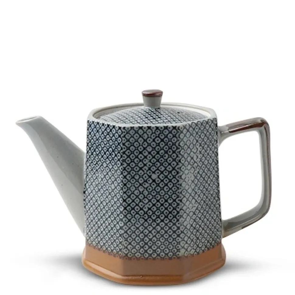 Blue Vintage Dots Tea Pot