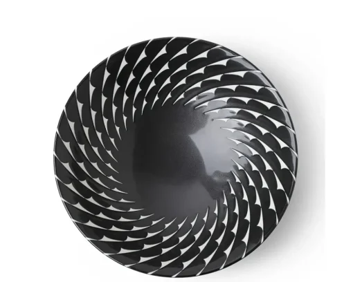 Bowl Black Choctaw Swirl 10"