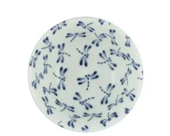 Bowl Blue & White Dragonfly 6