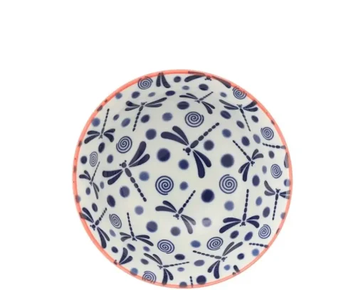 Bowl Blue Dragonfly 6"
