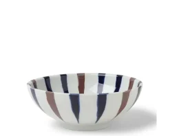 Bowl Brown Indigo Spokes 8-3/8"