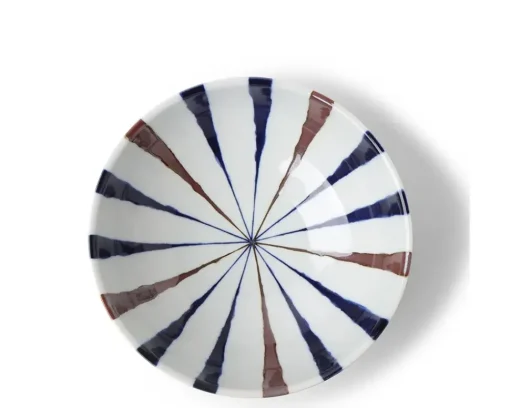 Bowl Brown Indigo Spokes 8-3/8"