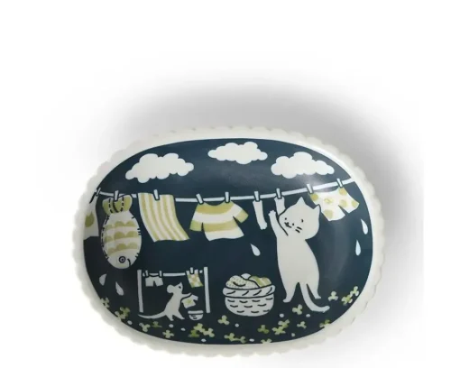 Cat Life Oval Plate