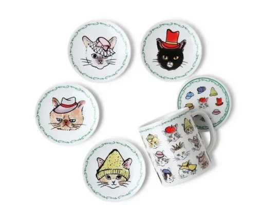 Cats In Hats Mini Plate Set