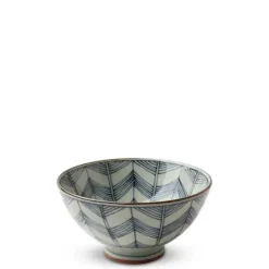 Celadon Chevron 4.5" Rice Bowl