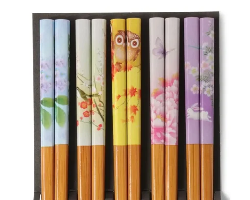Chopsticks Set Bamboo Garden Seasons