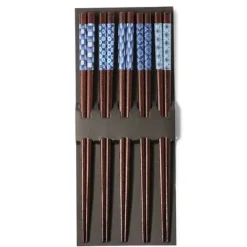 Chopsticks Set Wood Aizome Patterns