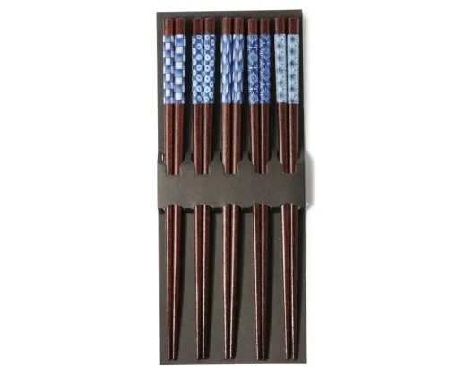Chopsticks Set Wood Aizome Patterns