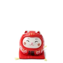 Daruma Fortune Cat Figurine