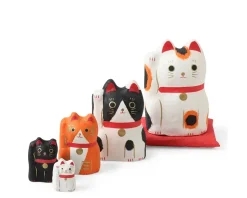 Figurine Fortune Cat Nesting Doll Set