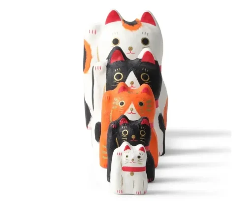 Figurine Fortune Cat Nesting Doll Set
