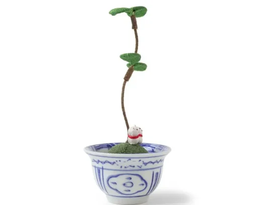 Figurine Potted Plant Fortune Cats