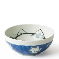 Fortune Cat 6.25" Bowl Blue