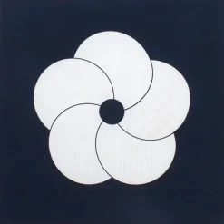 Furoshiki Pattern Flowers Black 27.5" Sq.