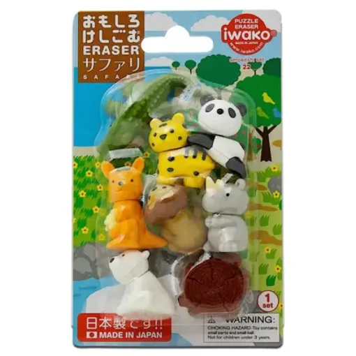 Iwako Safari Animals Eraser Pack At Miya