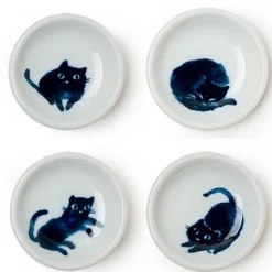 Midnight Blue Cat Dish Set