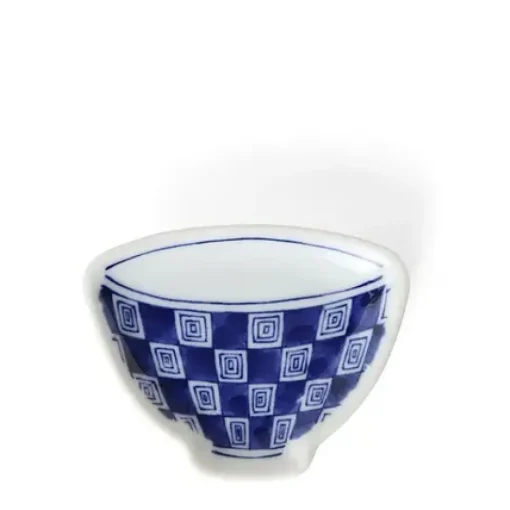 Mini Plate 3.75" Blue & White Teacup Check