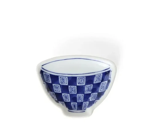 Mini Plate 3.75" Blue & White Teacup Check