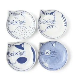 Nekotori Cat Plate 4.25" Set/4