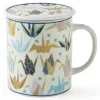 Origami Cranes 8 Oz. Lidded Mug - Blue