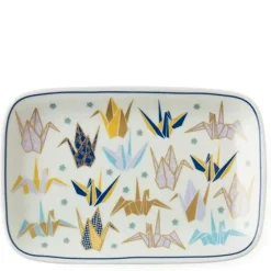 Origami Cranes 6.5" X 4.25" Plate - Blue