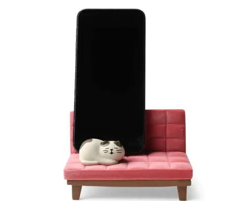 Phone Stand Cat On Sofa Pink